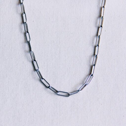 Roestvrijstalen d -keten ketting - zilver