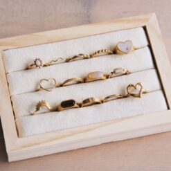 Alternative view of RVS vintage ring met parelstenen - goud