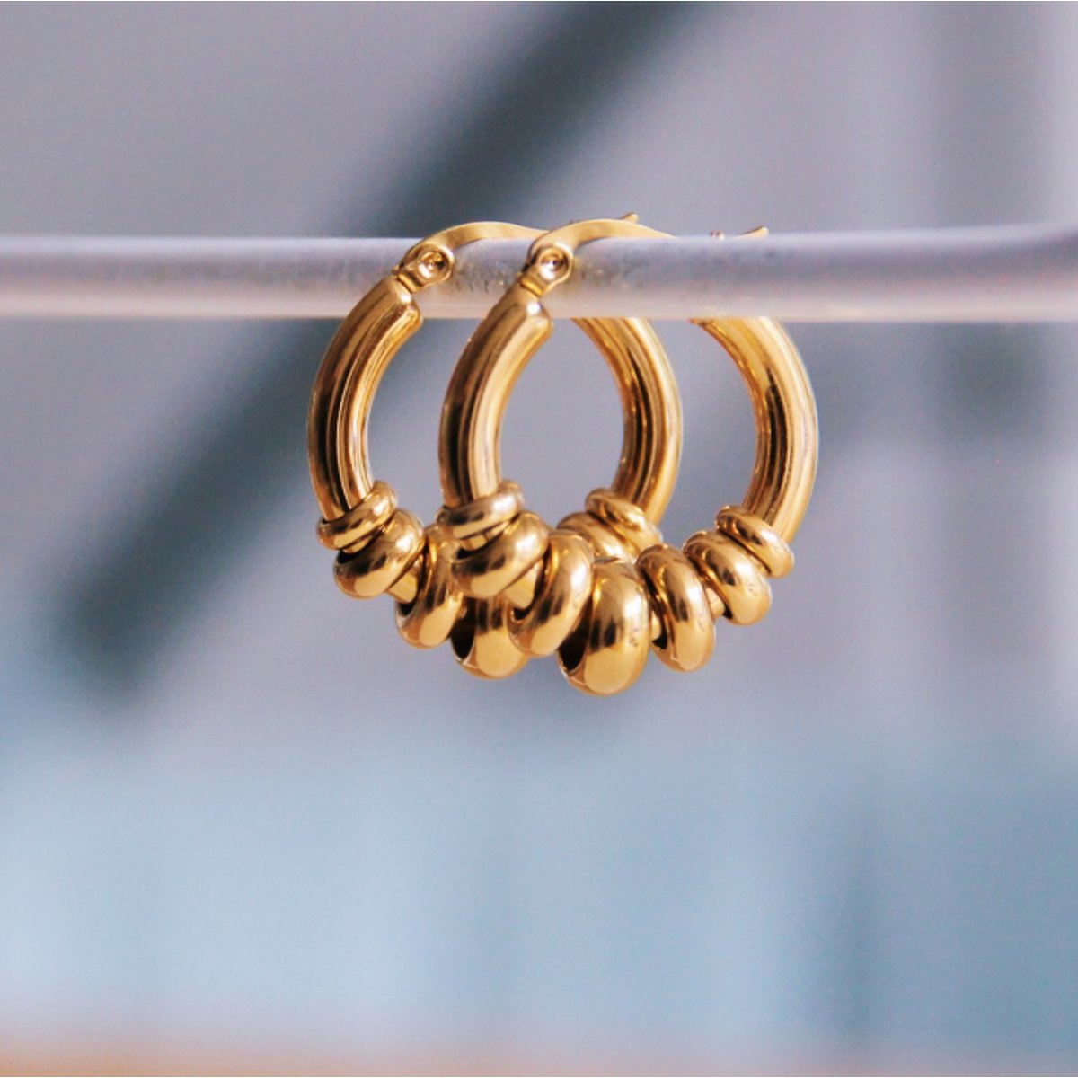 Roestvrijstalen 'vetgedrukte' oorbellen