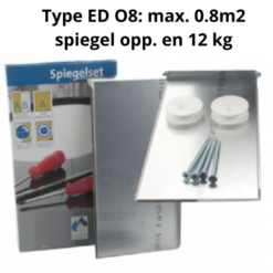 Type ED O8: max. 0.8m2 spiegel opp. en 12 kg