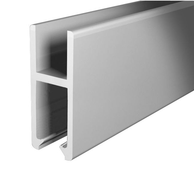 Schuifruiten beslag 2500 mm set – incl. optie glas of spiegel – Mat aluminium - Afbeelding 4