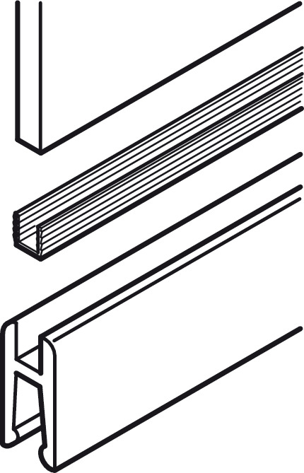 Schuifruiten beslag 2500 mm set – incl. optie glas of spiegel – Mat aluminium - Afbeelding 7