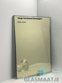 Champagne spiegel op maat 6 mm – Licht getint spiegelglas met warme toon