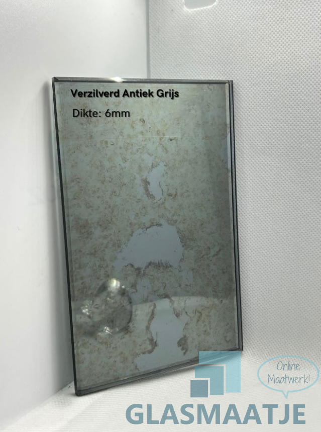 Antieke grijze spiegel op maat 6mm